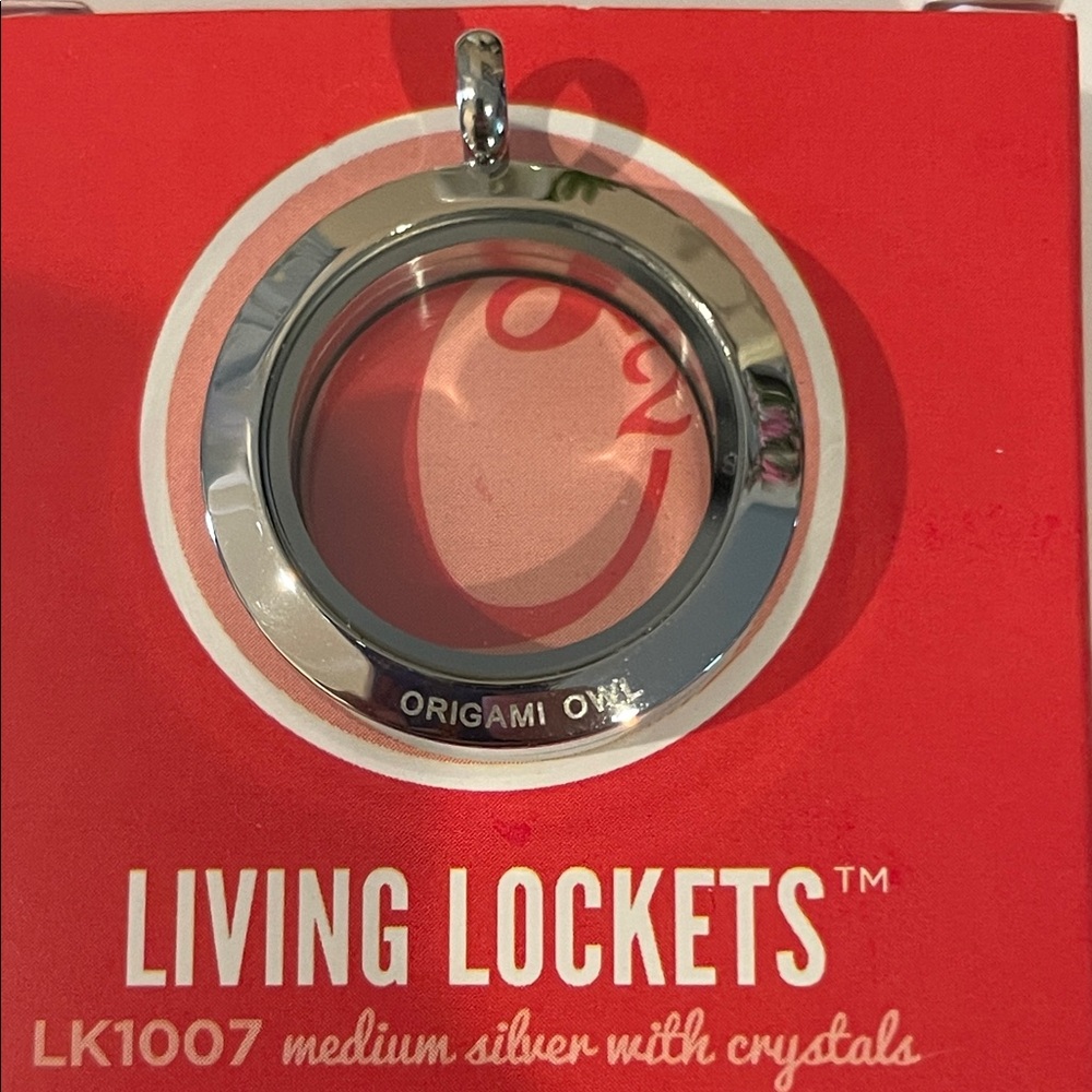 Origami Owl Medium Living Locket Silver with Swarovski Crystals - Picture 2 of 4